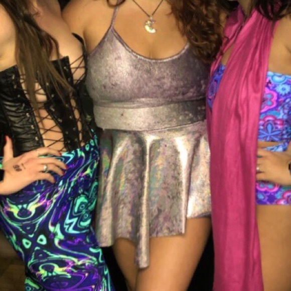 *SOLD* Holo Purple Skater Dress - Picture 2 of 3